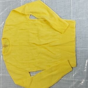 VINTAGE yellow fanfare sweater